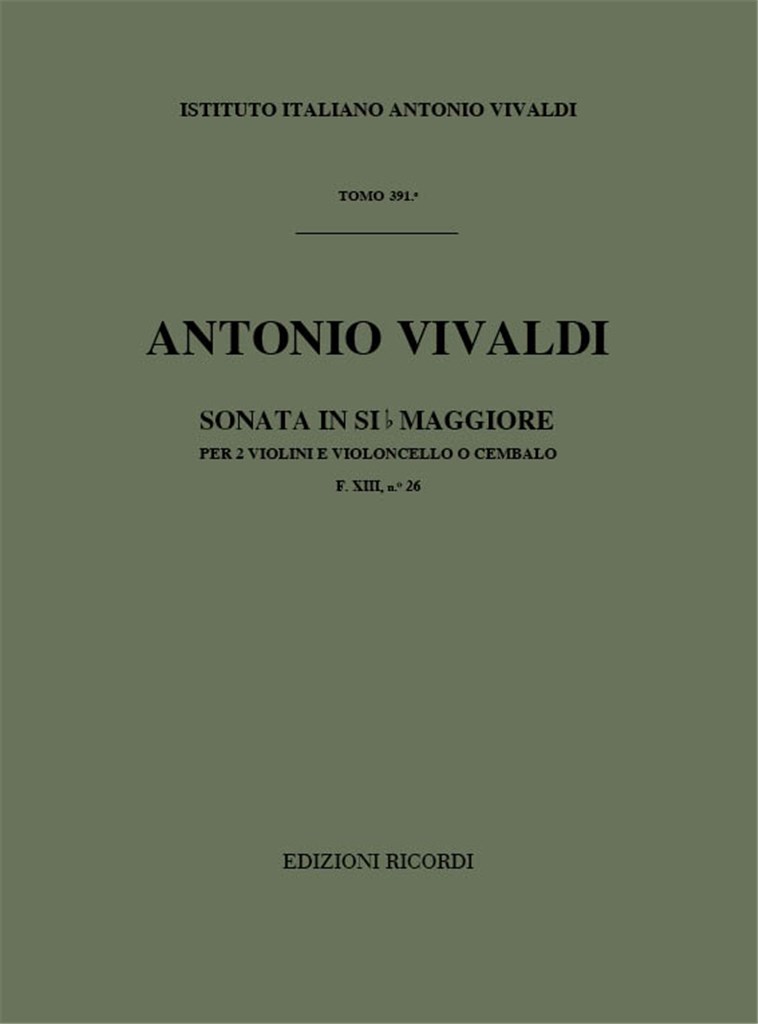 Sonate Per Vl. E B.C.: Per 2 Vl. In Si Bem. Op.I